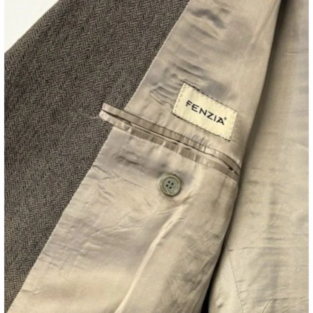 Vintage Fenzia Men's 46 Medium Blazer Brown 100% Wool  Sport Coat Made in Israel